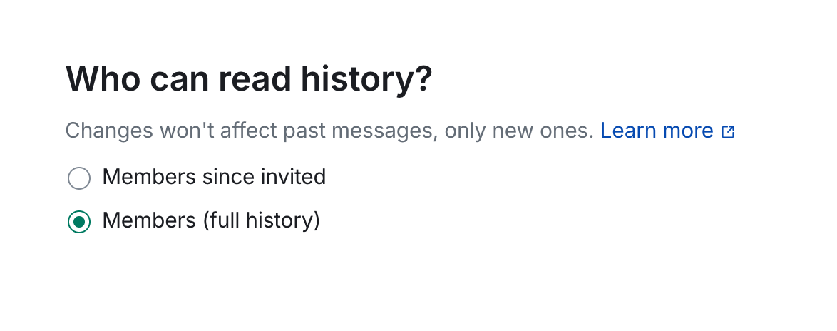 Decide who can read message history